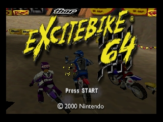 Excitebike 64 title screen for Nintendo 64